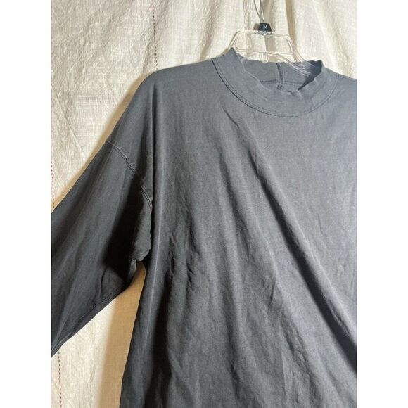 We The Free Womens Cotton Drop Shoulder Slouchy Crewneck Top Dark Grey Small.  O - Picture 2 of 4